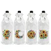 4 Pack DIY Rhinestone Drawstring Wine Gift Bags,  Diamond Painting Wine Decor Bag for Festival Gift Home Table Decor(Sunflower)