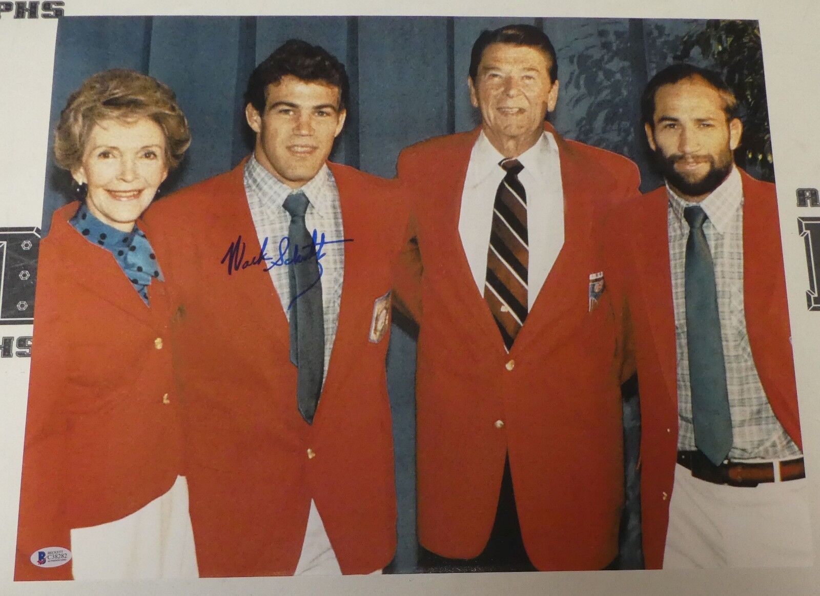 Mark Schultz Signed 16x20 Photo Poster painting BAS COA 1984 Olympic Wrestling Foxcatcher w Dave