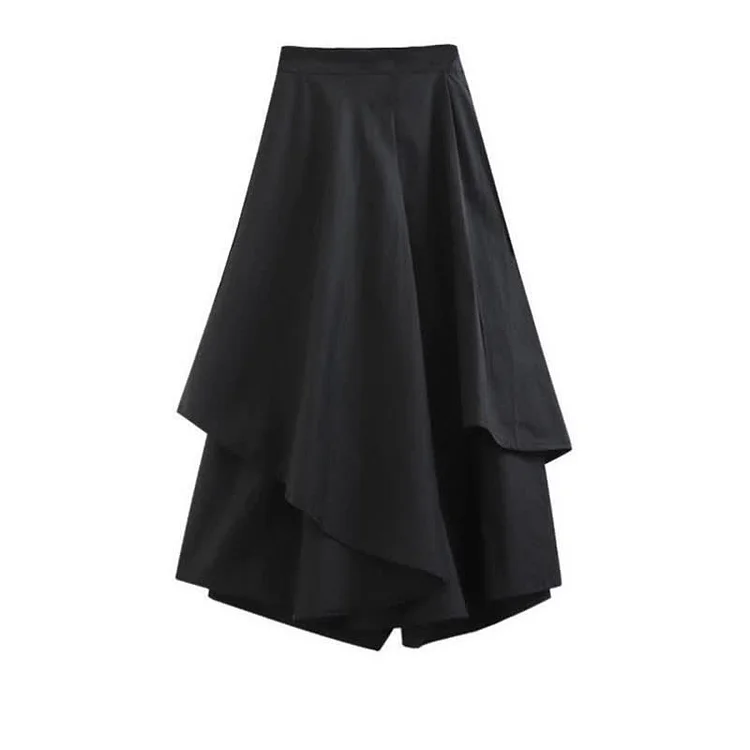 Irregular High Waist Wide Leg Casual Palazzo Pants - Modakawa modakawa
