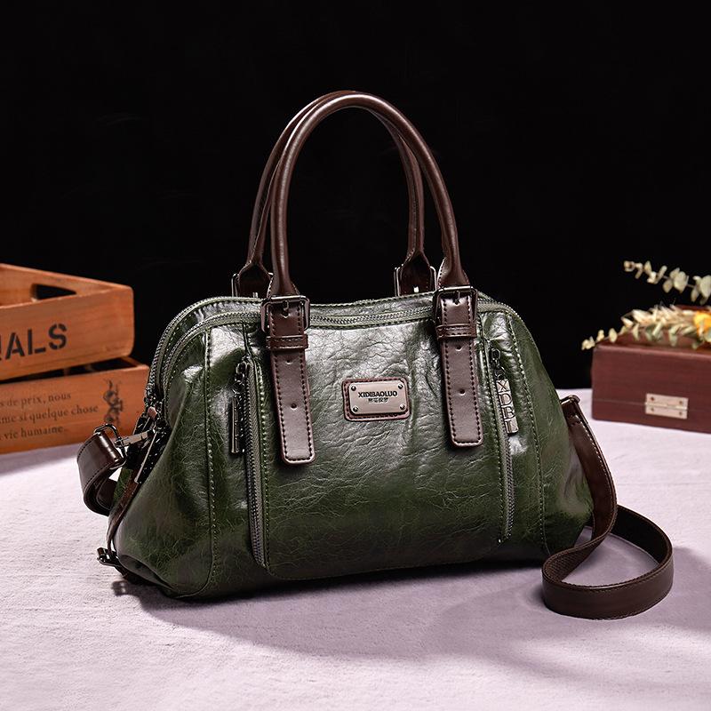 Retro fashion carry crossbody can adjust large capacity multi-layer bag