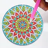 8pcs DIY Anti Slip Mandala Coasters Stackable Creative for Tabletop Protection