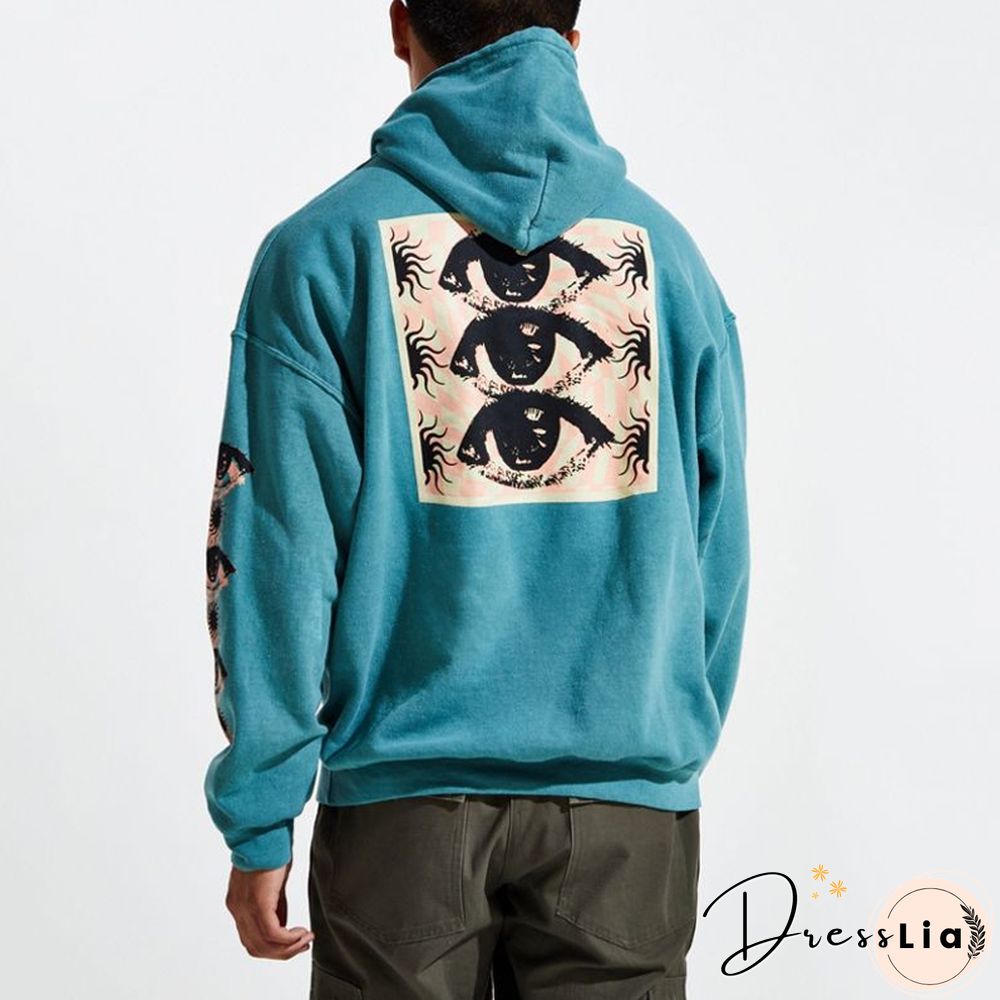 Men's Fashion European Print Loose Hoodie Lh074