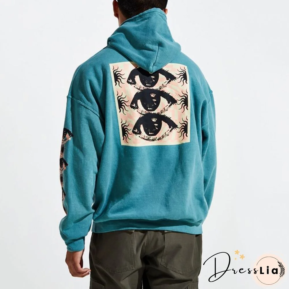 Men's Fashion European Print Loose Hoodie Lh074