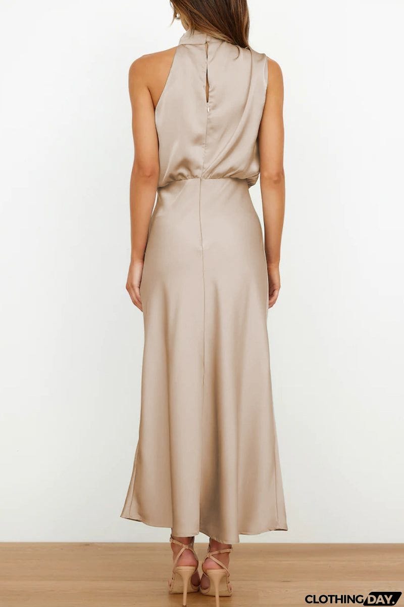 Celebrities Simplicity Solid Zipper Half A Turtleneck A Line Dresses