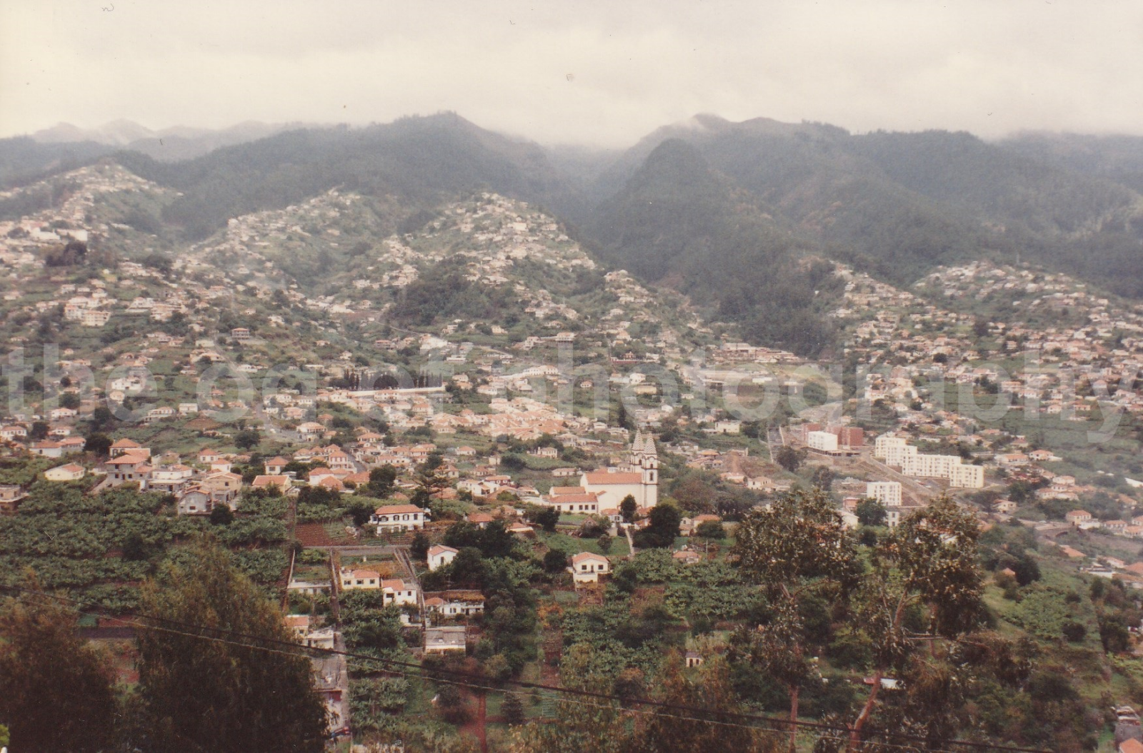 Valley Of White Dwellings With Tan Roofs FOUND Photo Poster paintingM 82 20