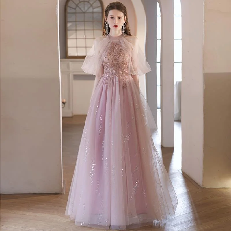 Brownm Super Fairy Evening Dress Female Pink Host High-End Light Luxury Birthday Ceremony Senior Small Banquet Dress
