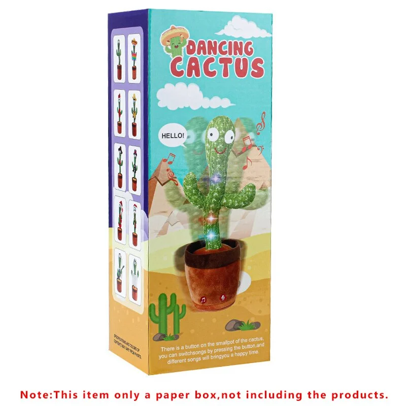 Bluetooth Dancing Cactus Talking Toy Electronic Plush Toys Sing Record Lighten Battery USB Charging Early Education Funny Gift