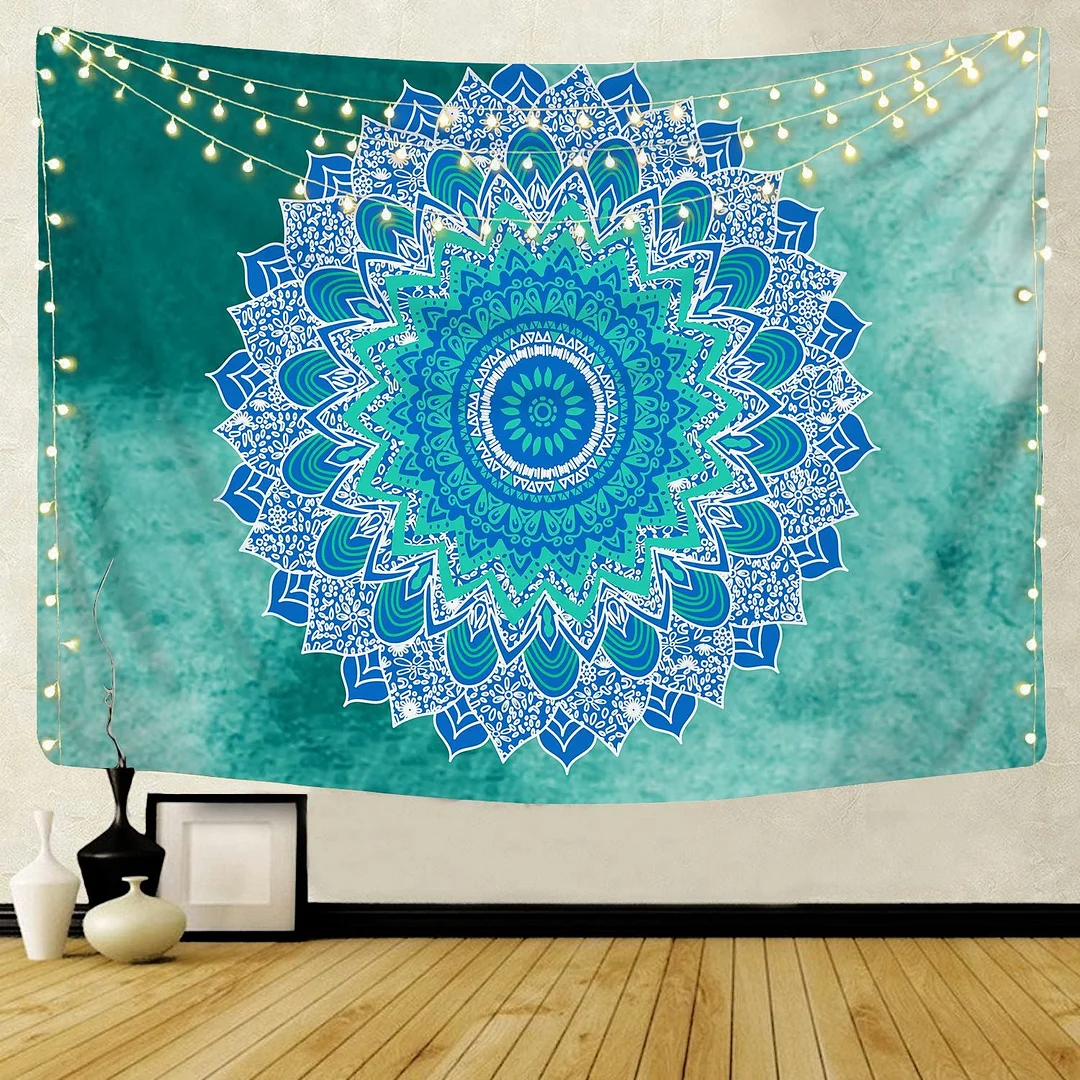 Large Mandala Pattern Indian Tapestry Wall Hanging Decoration Bohemian Beach Towel Polyester Thin Blanket Yoga Shawl Travel Mat