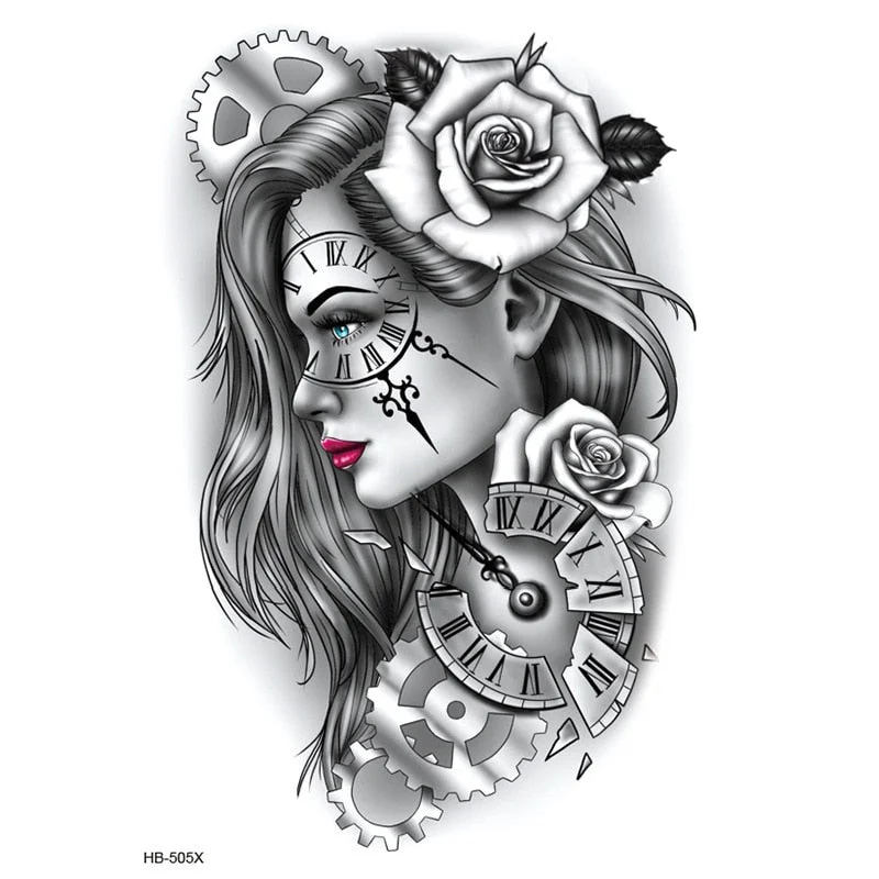 Temporary Tattoos Fake Tattoo Sticker Skull Joker Clown Tatto Hand Arm Foot Body Art Tiger Owl Tatoo Waterproof Tattoos