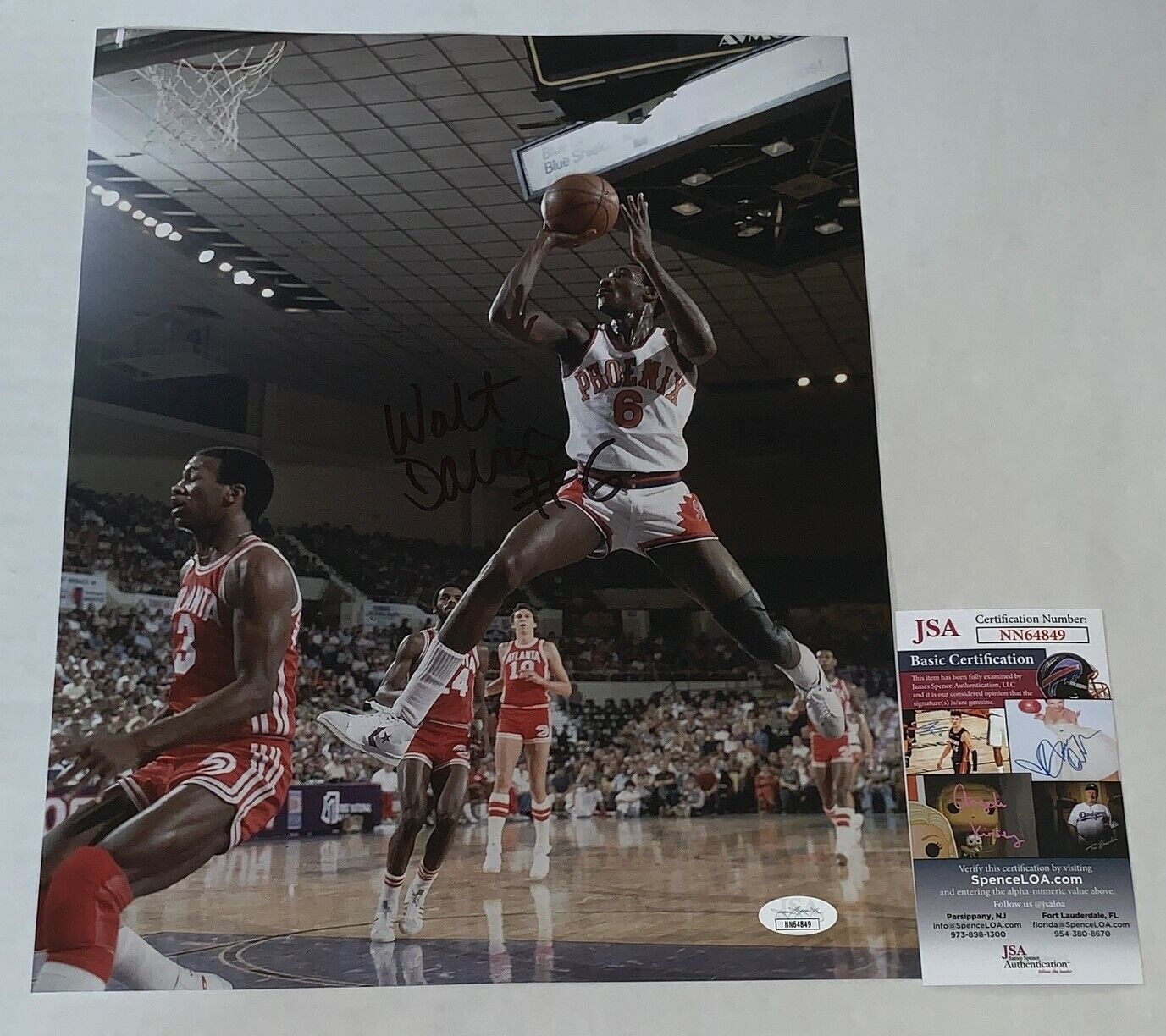 Walter Davis signed Phoenix Suns 11x14 Photo Poster painting autographed JSA