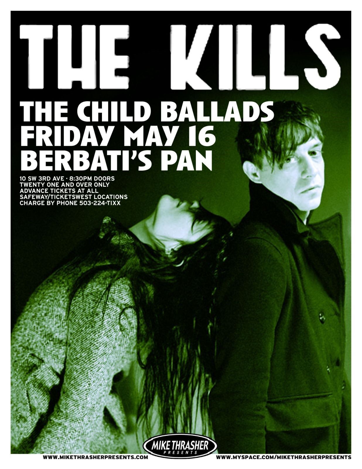 THE KILLS 2008 Gig POSTER Portland Oregon Concert