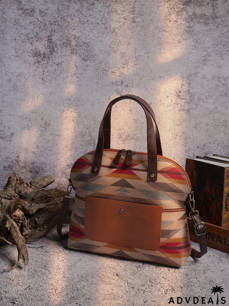 Geometric Print Tote Bag