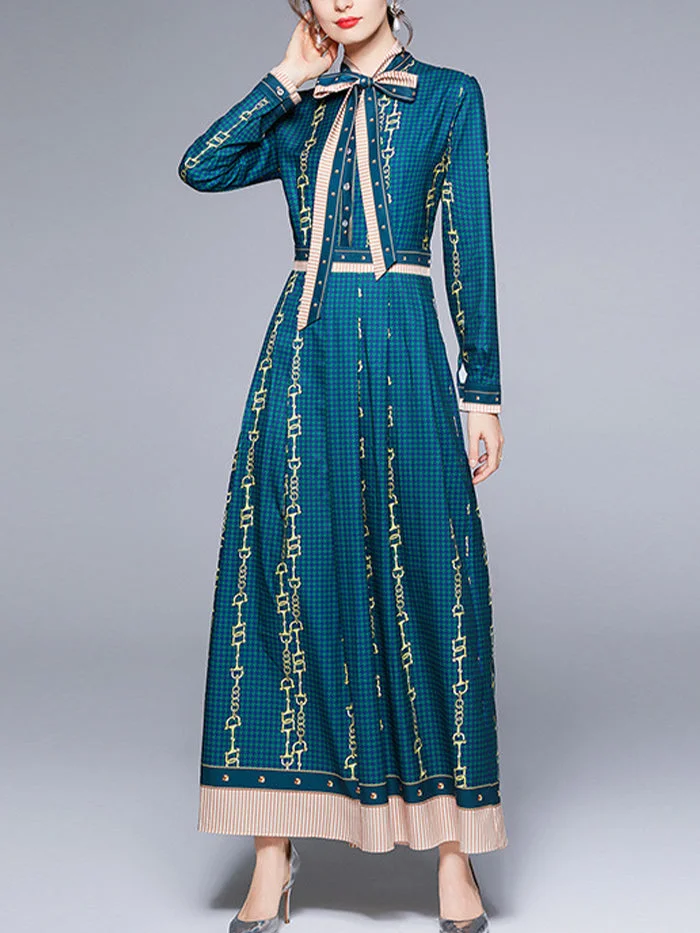 Fashion All-match Print Dress