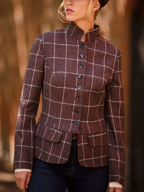 Vintage minimalist tweed jacket for women