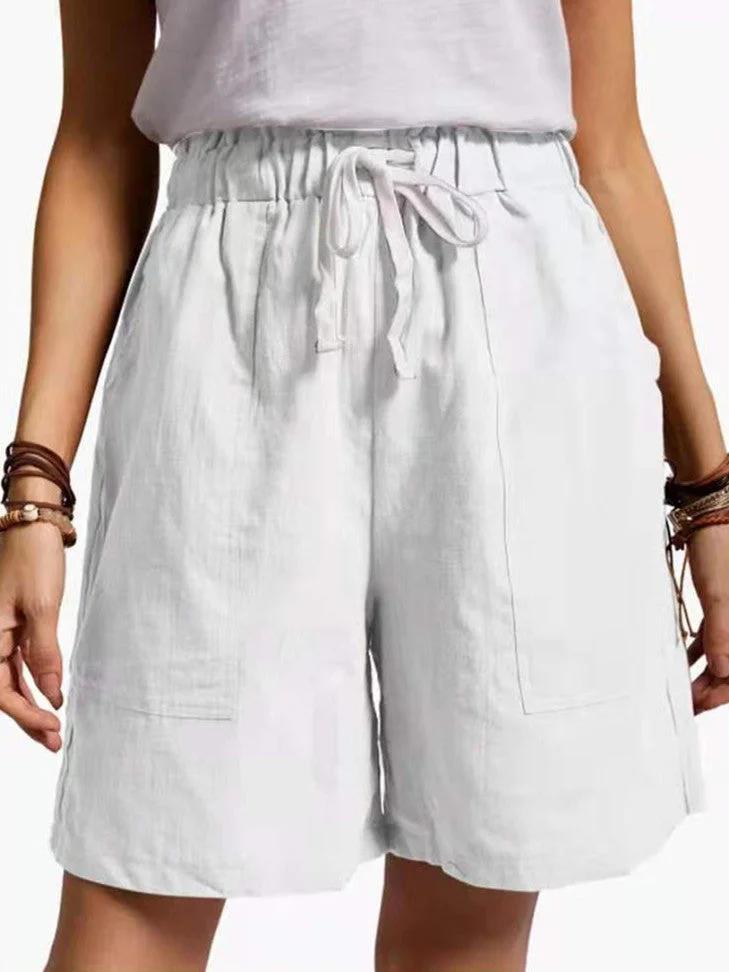 Summer linen cotton linen casual loose pocket simple pants socialshop