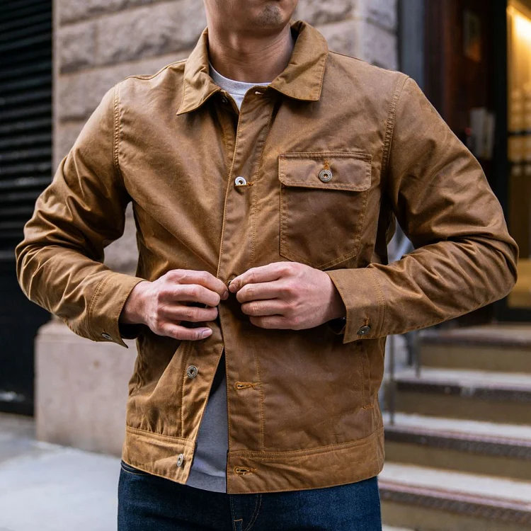 Waxed Canvas Field Jacket | Khaki