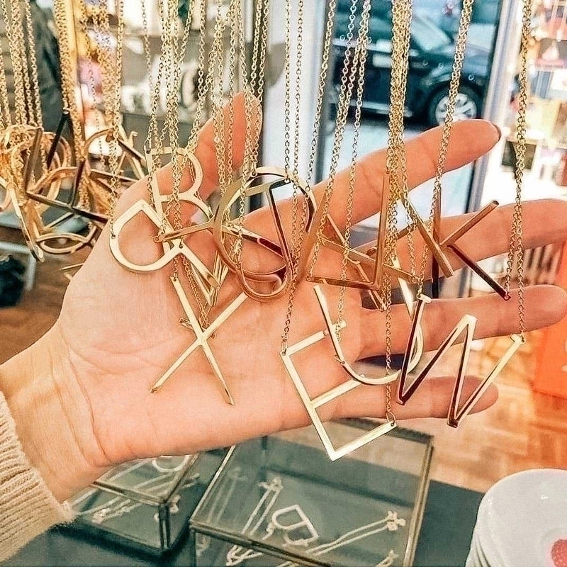 Stainless Steel Fashion Polishing Letter Necklace