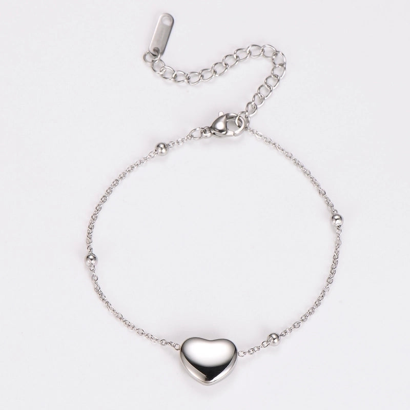 Retro Punk Commute Heart Shape 304 Stainless Steel 18K Gold Plated Rose Gold Plated Jewelry Set