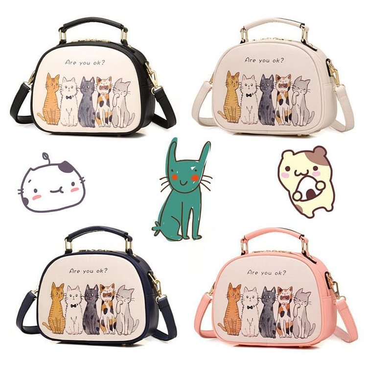 4 Colors Kawaii Kitty Printing Cross Body Bag SP1812504