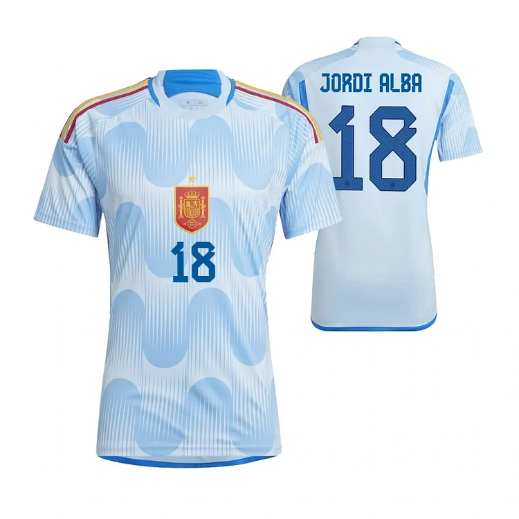 Spanien Jordi Alba 18 Away Trikot WM 2022