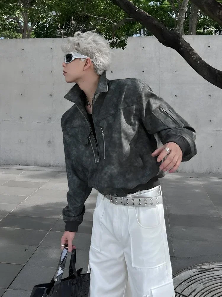 Brownm Faux Leather Jacket
