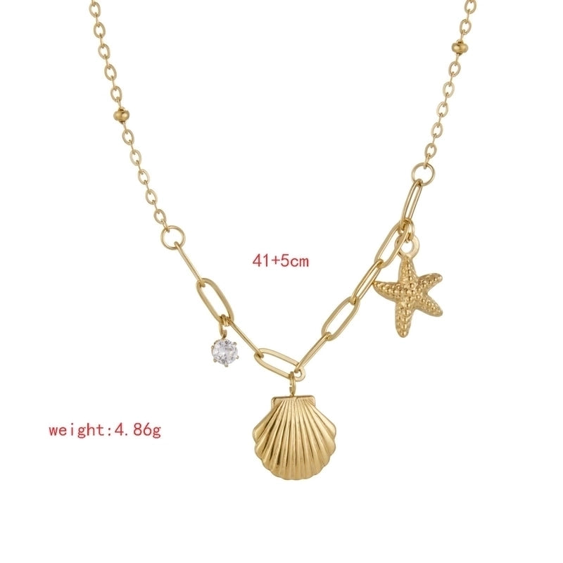 Cute Sweet Minimalist Shell Titanium Steel Pendant Necklace