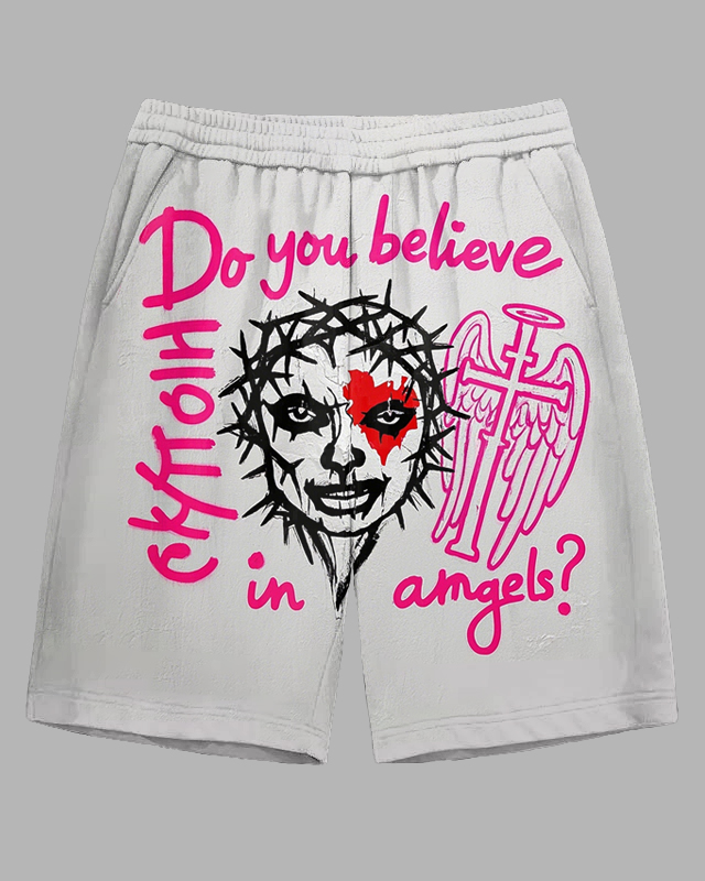 Men's Big & Tall Hip Hop Weird Avatar Cross Letter Printed Daily Casual Sporty Shorts