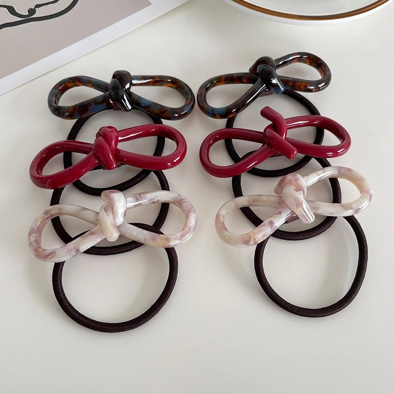 Elegant Women's Bow Knot Arylic Criss Cross Hair Tie2