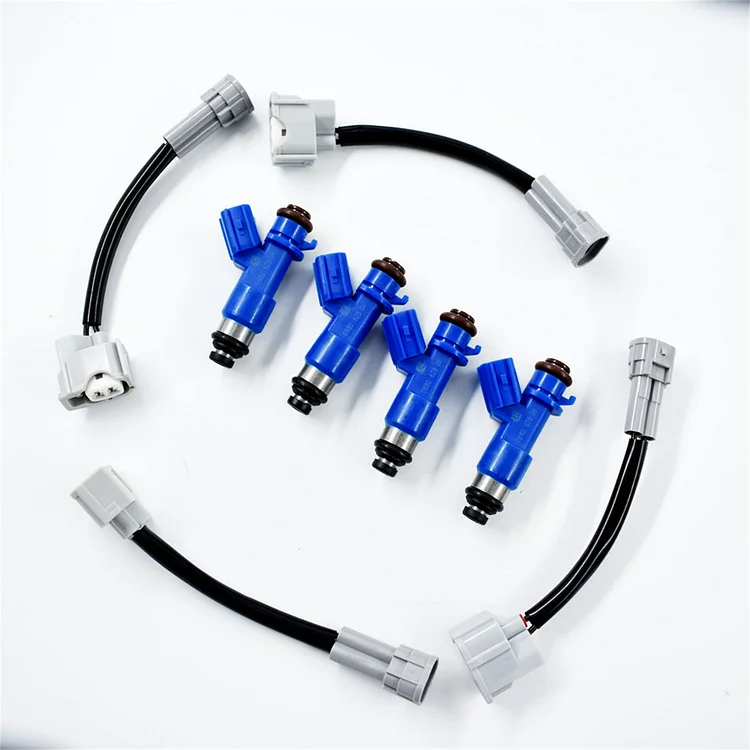 Silscvtt 16450RWCA01 4 Line 410cc Fuel Injectors w/Plug & Play Adapters Replacement for Honda Acura RDX