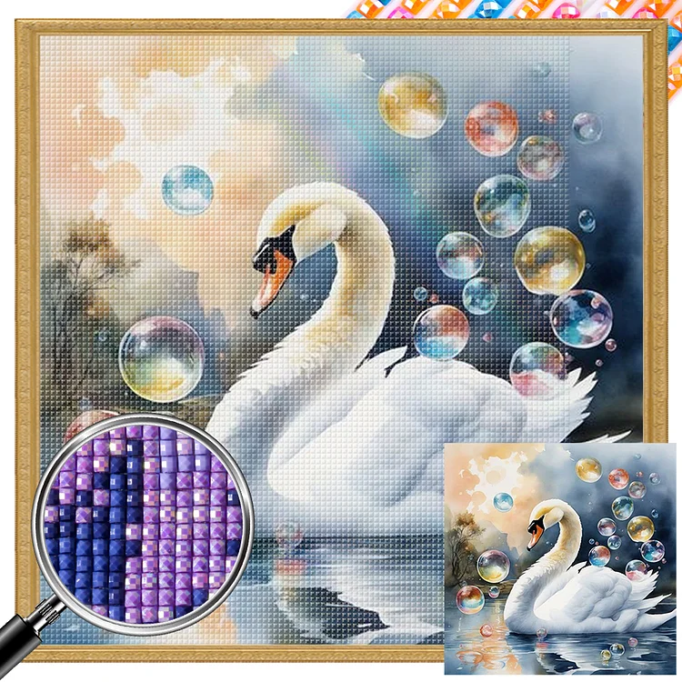 Partial AB Drill - Full Square Diamond Painting - Swan Dog 40*40CM