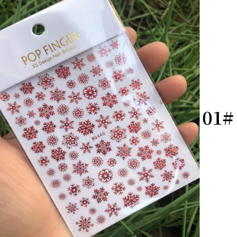 1 Sheet New Roman English Alphabet Number 3D Nail Stickers Christmas Animals iridescent Gold Silver Word Small Letters Nail