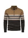 Autumn and Winter Casual Trend Stand-up Collar Men's Long-sleeved Sweater Half-zipper Knit Peplum Men's Knit Sweater-KZyou