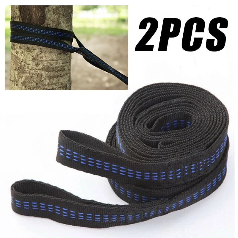 2pcs Hammock Strap 200cm Tree Hanging Spare Part Outdoor Aerial Yoga 200KG Load Portable Outdoor Camping Hammock