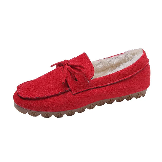 Women Winter Loafers Vintage Fur Moccasins shopify Stunahome.com