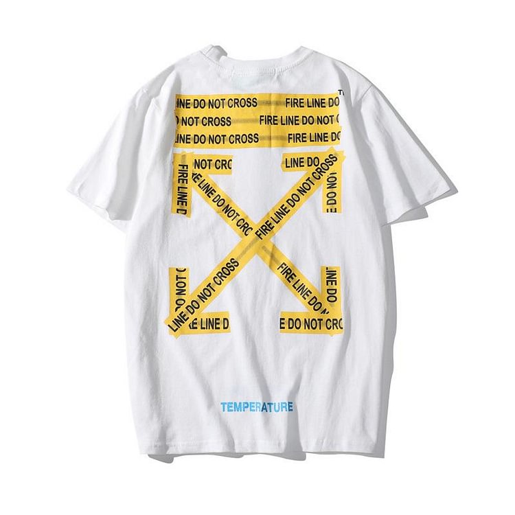 Off White T Shirt Summer Plus Size Casual Arrow Print Short Sleeve Tshirt Owt
