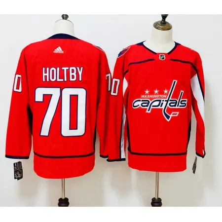 Men's  Washington Capitals #70 Braden Holtby Red Stitched NHL Jersey
