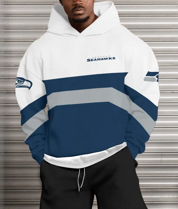 Seattle Seahawks Printed Hooded Pocket Pullover Hoodie