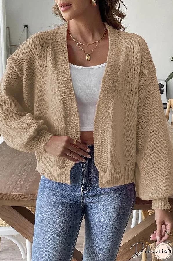 Fashion Trend Lantern Sleeve Simple Casual Coat