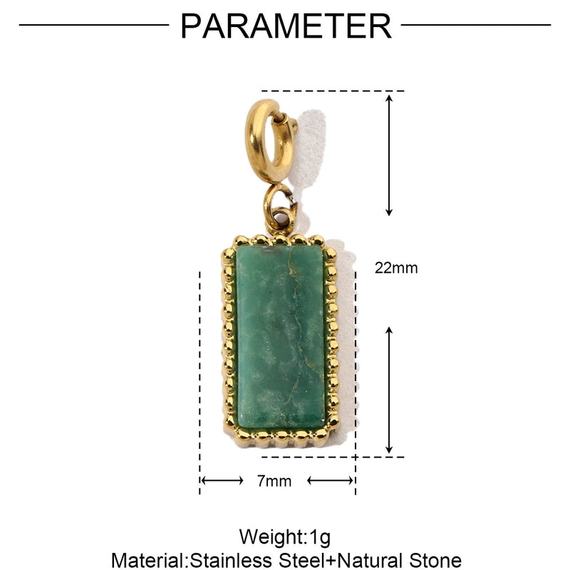 3 PCS/Package 15 * 33mm Titanium Steel Natural Stone Heart Shape Eye Pendant Jewelry Accessories