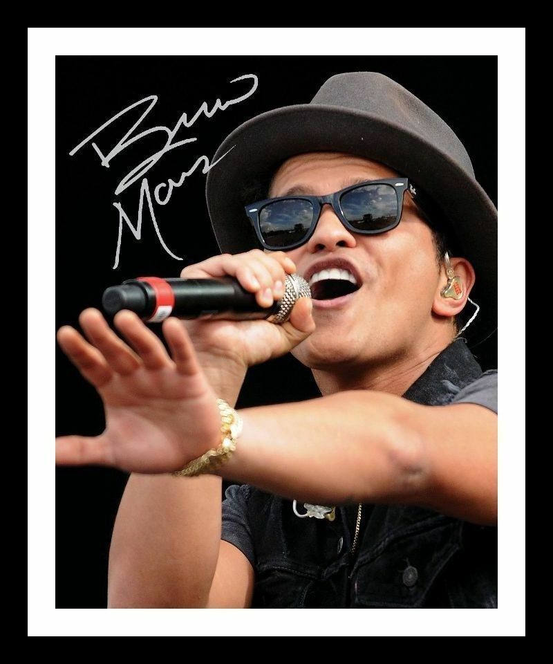 Bruno Mars Autograph Signed & Framed Photo Poster painting 3