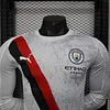 Joyfball 2025/2026 Player Version Long Sleeve Manchester City Away Football Shirt 1:1 Thai Quality（The player version jersey is a bit tight, please pay attention to the size selection）