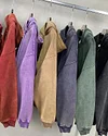 INFLATION Washed Distressed Fleece Zip Up Hoodies