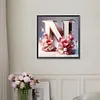 Diamond Painting -DIY Round Drill Flower Letter N