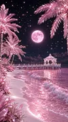 Luxury AB Velvet Diamond Painting Kit - Pink Beach