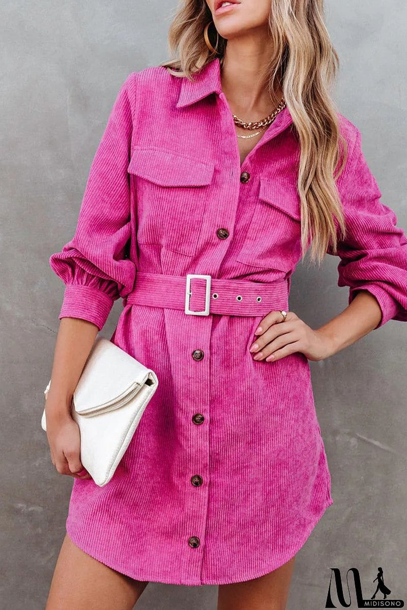 MidiSono - Sweet Elegant Pocket Frenulum Solid Color Square Collar A Line Dresses(3 Colors)