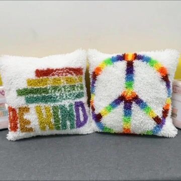 Be Kind Pillowcase Latch Hook Kit for Adult, Beginner and Kid veirousa