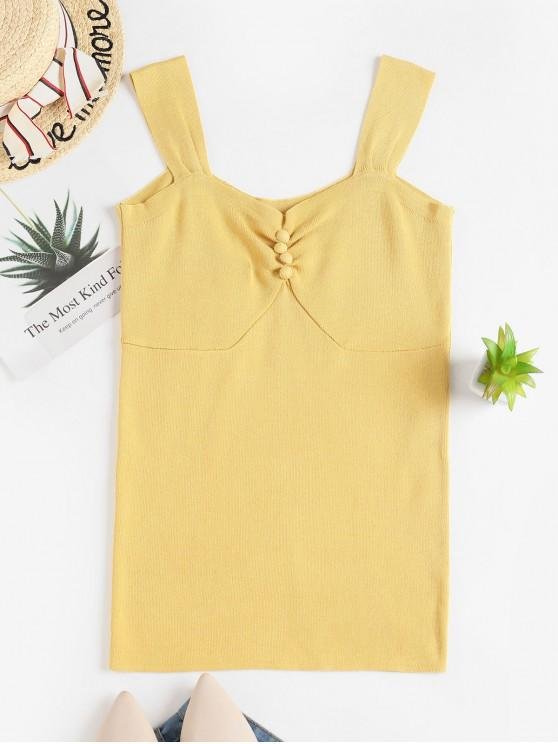 Buttoned Knit Tank Top
