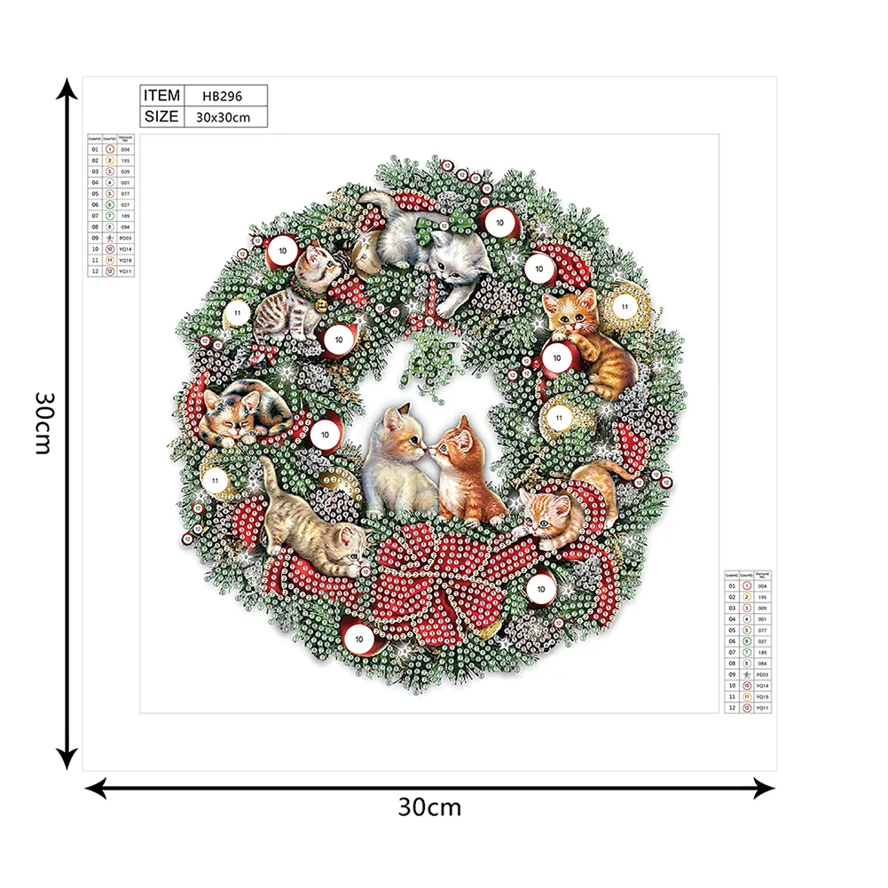 Diamond Painting - Partial Special Shaped Drill - Christmas Wreath(30*30cm)