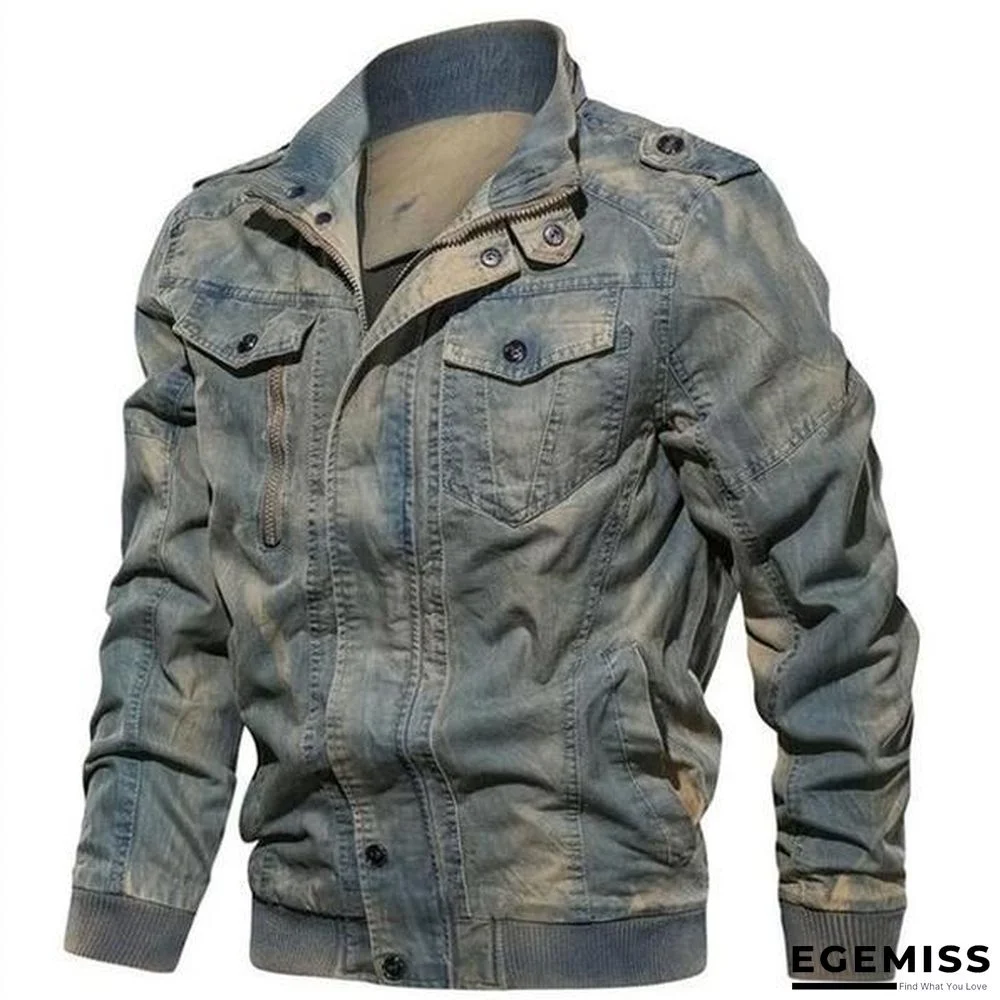 Men Denim Jacket Big Size 6XL Military Tactical Jeans Jacket Solid Casual Air Force Pilot Coat | EGEMISS