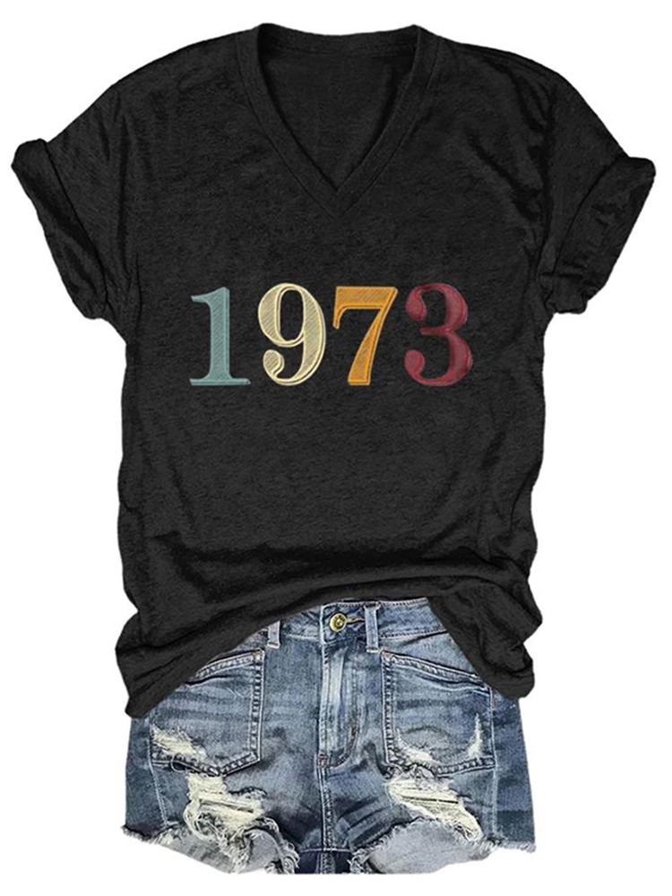 Comstylish Women's Vote Like It's 1973 Print Casual T-Shirt